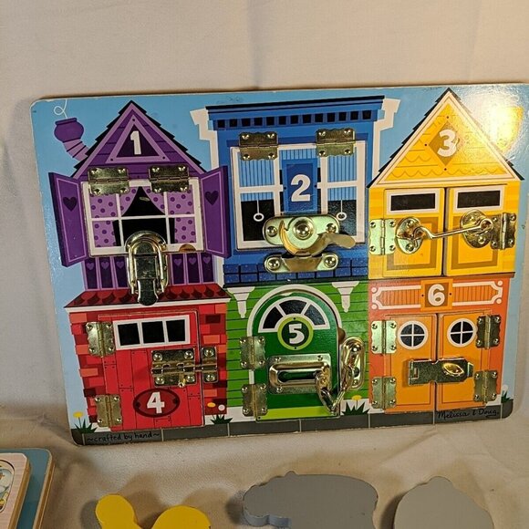 Melissa & Doug 4 Lot Wooden Sound Puzzles Safari Vehicle Farm Animals Latches - Picture 15 of 16